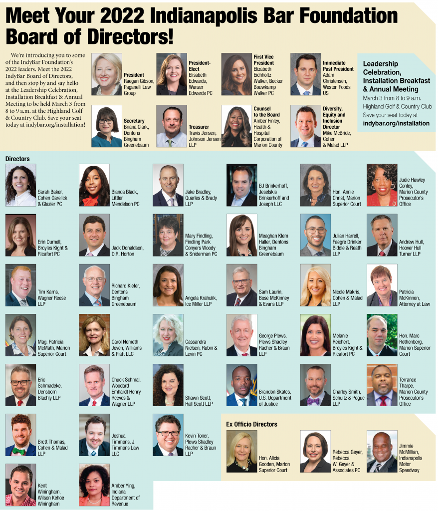 IndyBar: Meet Your 2022 Indianapolis Bar Foundation Board of Directors ...