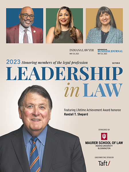 Cover of Indiana Lawyer's 2023 Leadership in Law supplement
