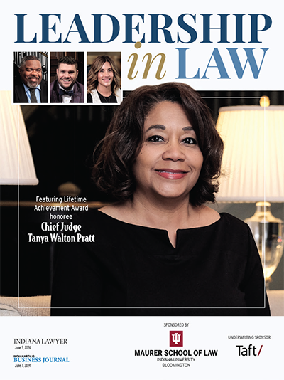 Cover of Indiana Lawyer's 2024 Leadership in Law supplement
